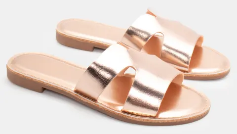 Flat Σανδάλια με Ανοίγματα στο Πλάι - Χαλκός