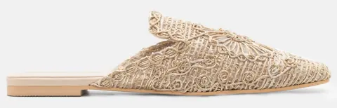 Mules με Πλεκτό Σχέδιο - Μπεζ