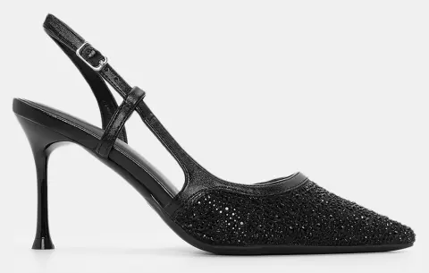 Γόβες Slingback με Strass - Μαύρο