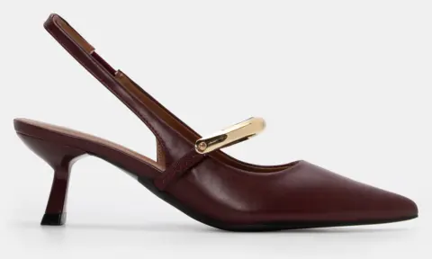 Γόβες με Μεταλλική Λεπτομέρεια - Μπορντό