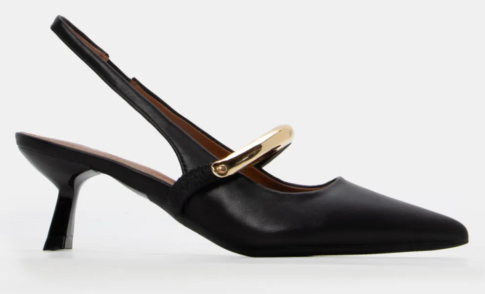 Γόβες με Μεταλλική Λεπτομέρεια - Μαύρο