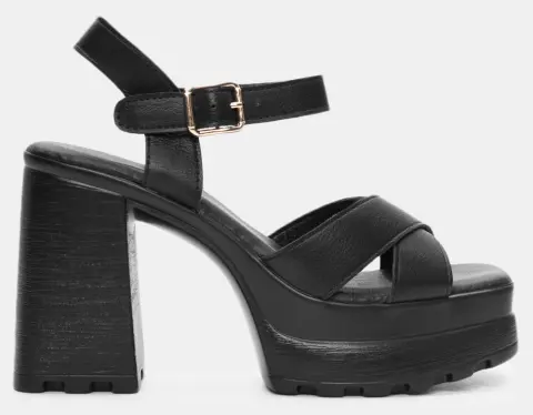 Πλατφόρμες με Χιαστί Λουράκια - Μαύρο