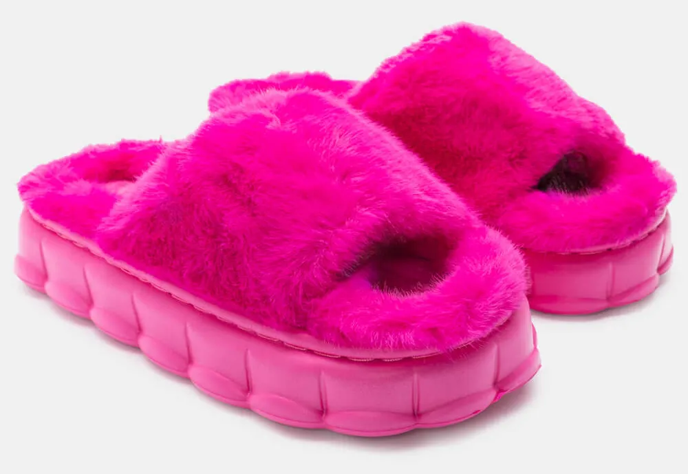 Παντόφλες Γούνινες - Φούξια