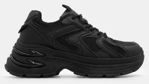 Sneakers Chunky με Δίχτυ - Μαύρο