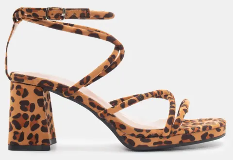 Πέδιλα με Πολλαπλά Λουράκια & Φιάπα - Animal Print