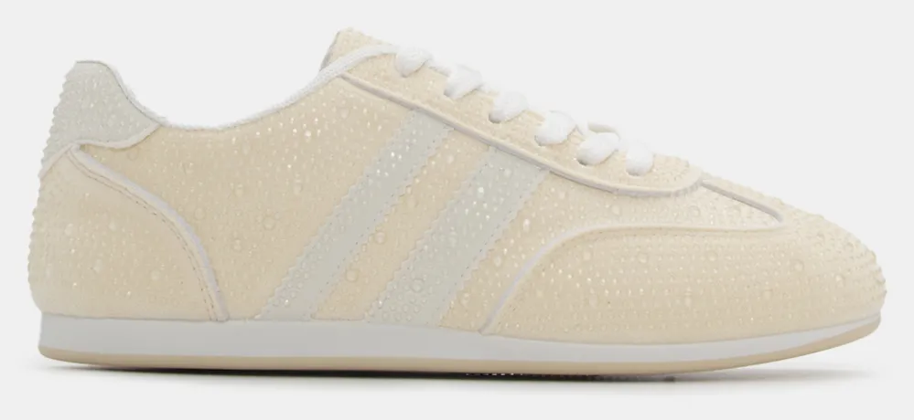 Sneakers με Διακοσμητικά Strass - Κίτρινο