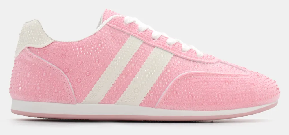 Sneakers με Διακοσμητικά Strass - Ροζ