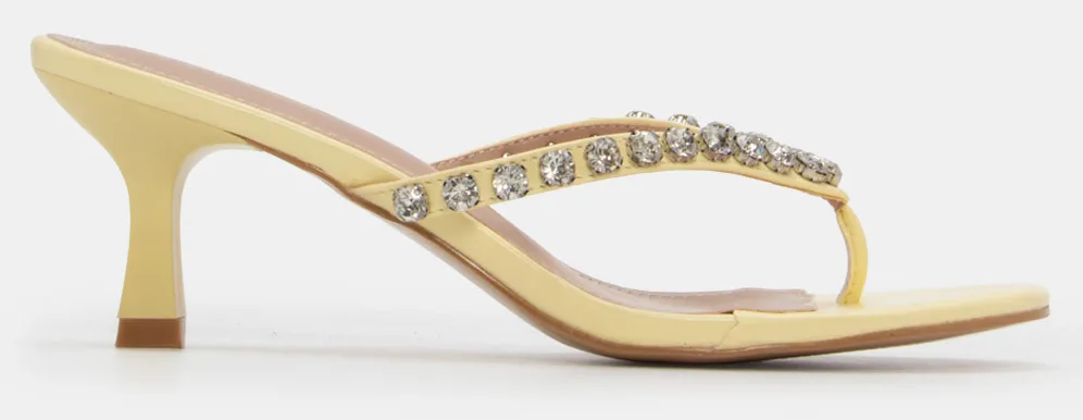 Mules με Διακοσμητικές Πέτρες - Κίτρινο