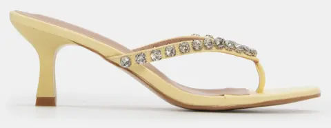 Mules με Διακοσμητικές Πέτρες - Κίτρινο