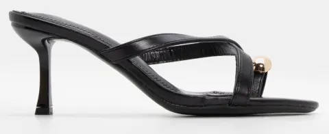 Mules με Χιαστί Λουράκια & με Μεταλλική Λεπτομέρεια - Μαύρο