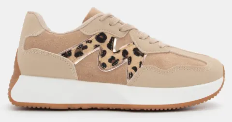 Sneakers σε Συνδυασμό Χρωμάτων - Μπεζ-Σκούρο