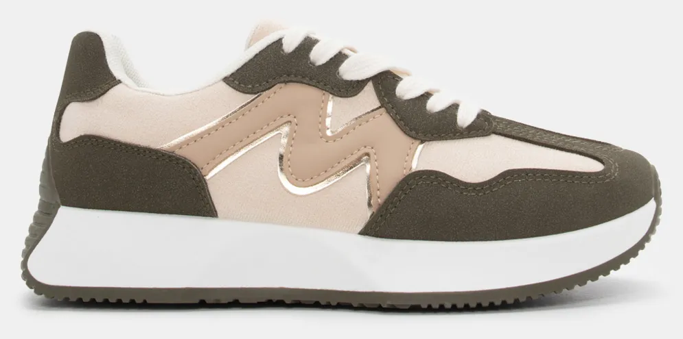 Sneakers σε Συνδυασμό Χρωμάτων - Χακί