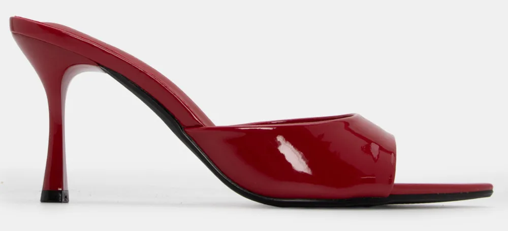 Mules Μυτερά με Φάσα - Μπορντό-Λουστρίνι