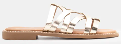 Flat Σανδάλια με Περίτεχνα Λουράκια - Χρυσό