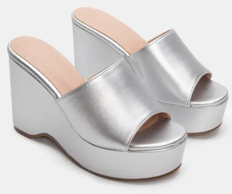 Πλατφόρμες με Φαρδιά Φάσα - Ασημί