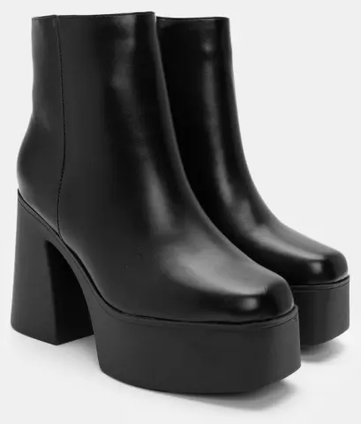 Μποτάκια Platform με Ραφή στο Πλάι - Μαύρο
