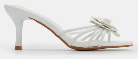 Mules με Διακοσμητικό Λουλούδι - Λευκό