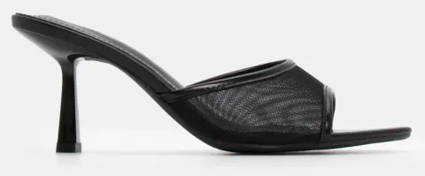 Mules με Φάσα από Δίχτυ - Μαύρο
