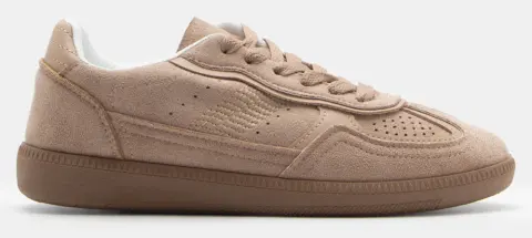 Sneakers με Ραφές - Μπεζ-Σκούρο