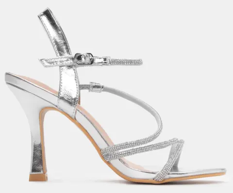 Πέδιλα με Strass - Ασημί