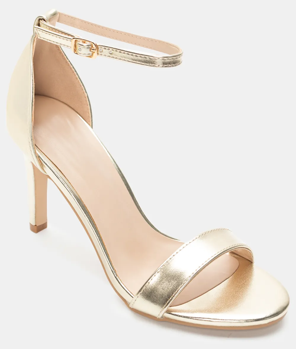 Πέδιλα Στιλέτο με Μπαρέτα - Χρυσό