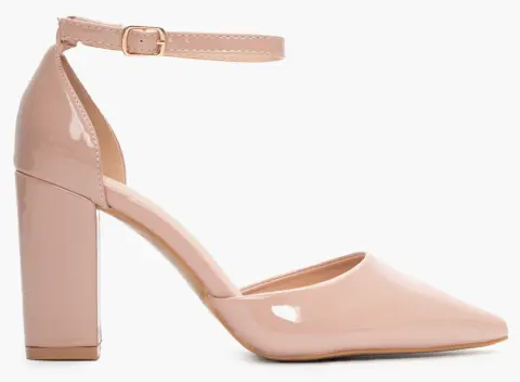 Γόβες Μυτερές με Μπαρέτα - Nude