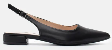 Γοβάκια Open Heel Μονόχρωμα - Μαύρο