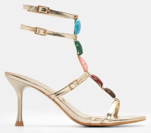 Πέδιλα με Διακοσμητικές Πέτρες - Χρυσό