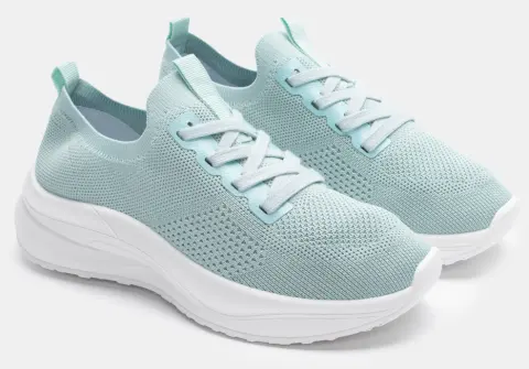 Sneakers Κάλτσα με Κορδόνια - Σιέλ