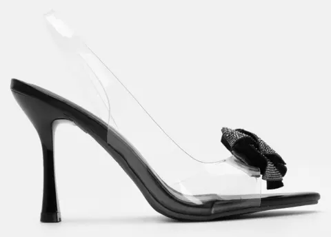 Πέδιλα με Διαφάνεια & Διακοσμητικο Λουλο΄΄ύδι Απο Strass - Μαύρο