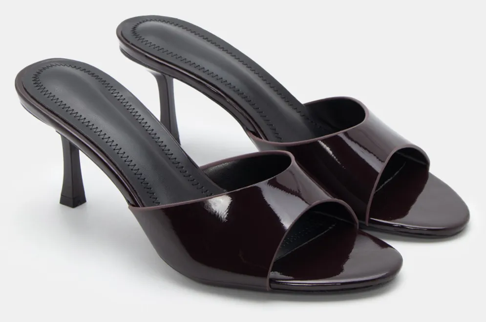 Mules Μονόχρωμα - Καφέ Σκούρο