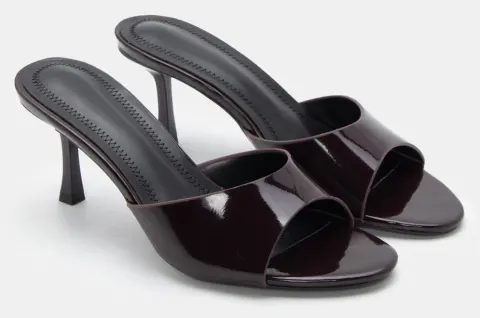 Mules Μονόχρωμα - Καφέ Σκούρο