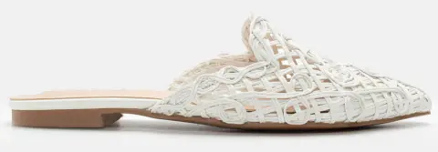 Mules με Πλεκτό Σχέδιο - Λευκό