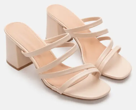 Mules με Πολλαπλά Λουράκια - Μπεζ