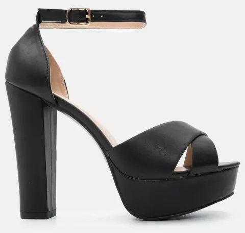 Πέδιλα Χιαστί με Μπαρέτα - Μαύρο