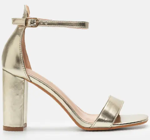 Πέδιλα με Τακούνι & Μπαρέτα - Χρυσό