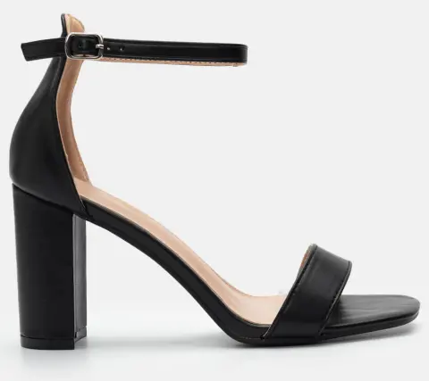 Πέδιλα με Τακούνι & Μπαρέτα - Μαύρο