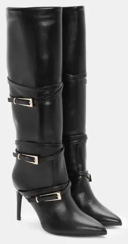 Μπότες με Διακοσμητικά Λουράκια - Μαύρο