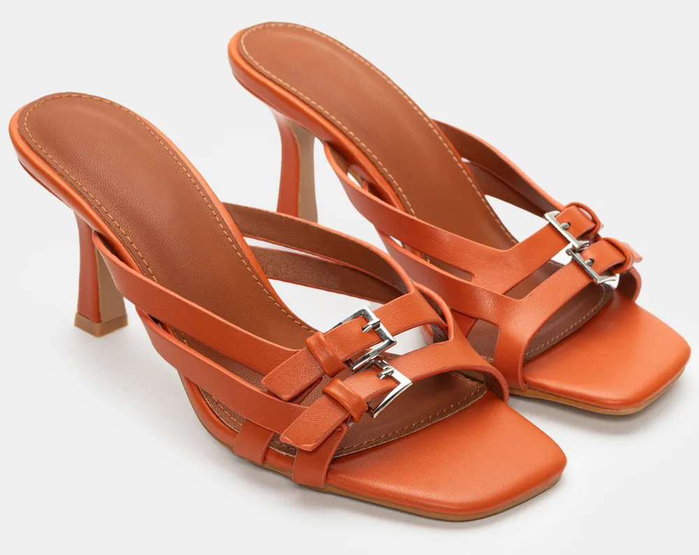 Mules με Διπλές Τόκες - Πορτοκαλί