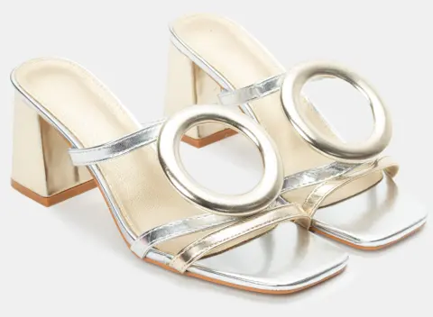 Mules με Λουράκια & Κρίκο - Χρυσό