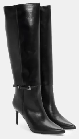 Μπότες Μυτερές με Διακοσμητικό Λουράκι - Μαύρο