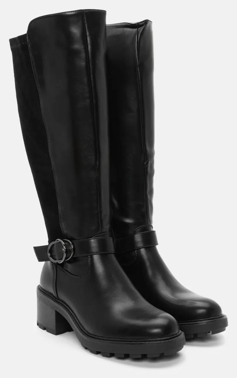 Μπότες με Λάστιχο & Διακοσμητικό Λουράκι - Μαύρο