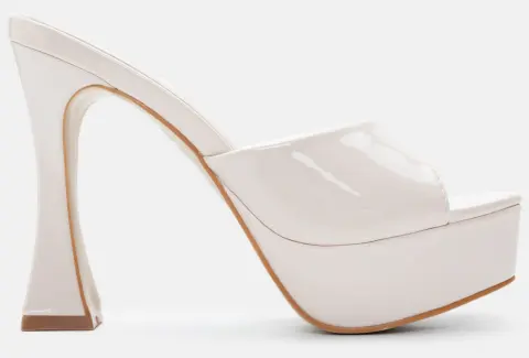 Mules Λουστρίνι με Φιάπα - Μπεζ