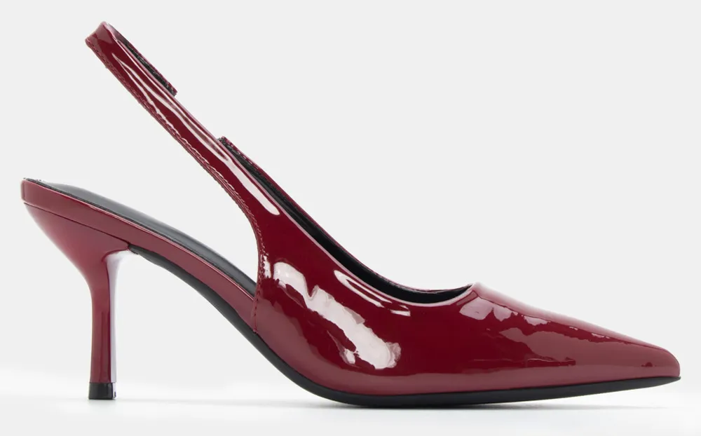 Γόβες Slingback Μυτερές - Μπορντό-Λουστρίνι