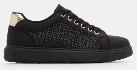 Sneakers με Διακοσμητική Πλέξη - Μαύρο