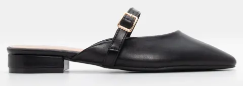 Mules με Λουράκι - Μαύρο