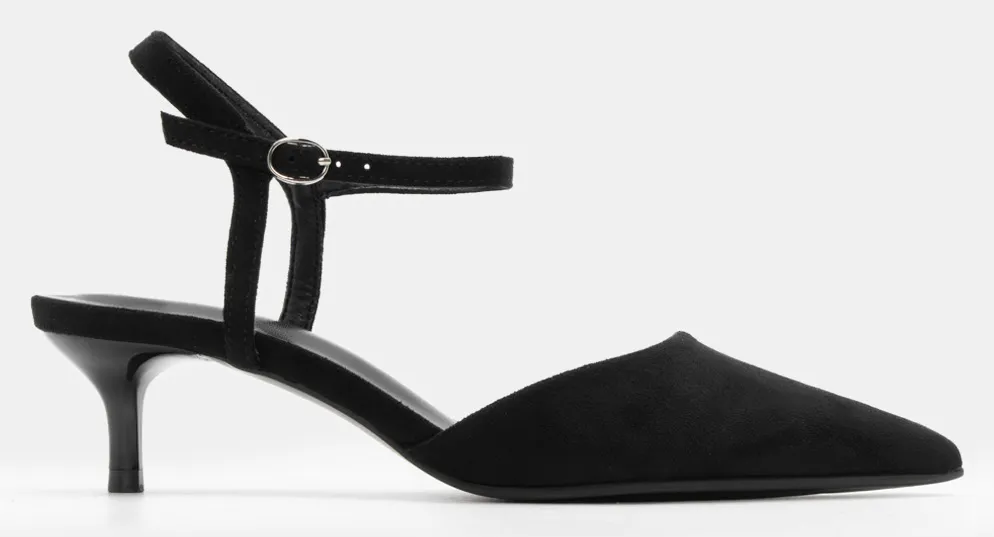 Γόβες Μυτερές με Μπαρέτα - Μαύρο