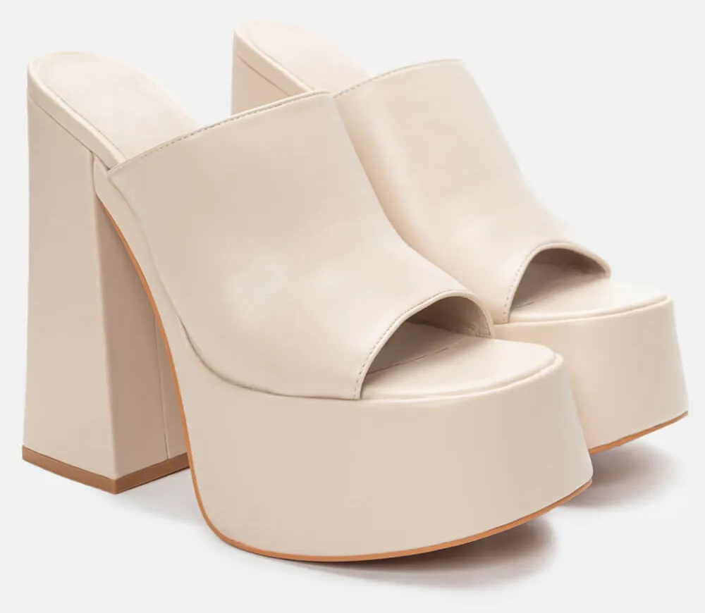 Mules με Φιάπα - Μπεζ