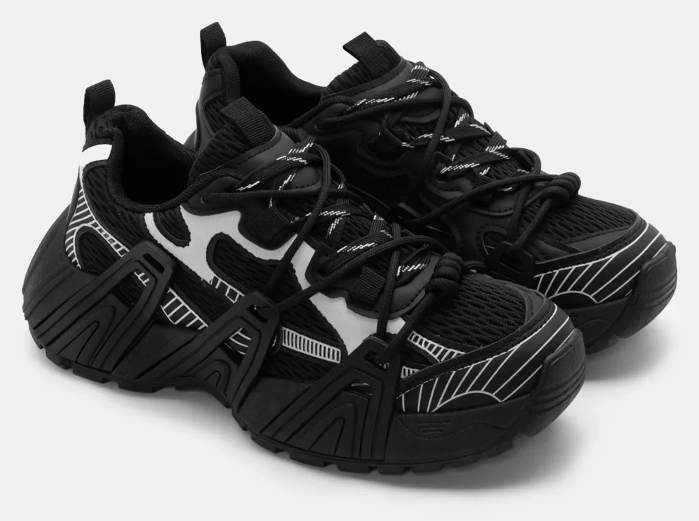 Sneakers σε Συνδυασμό Χρωμάτων - Μαύρο