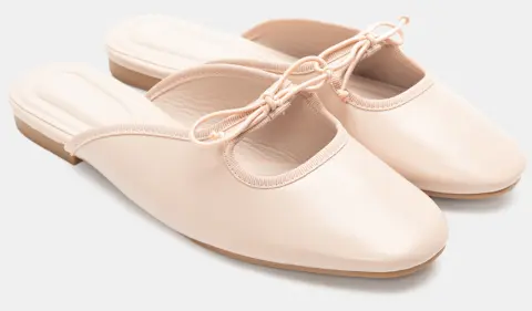 Mules με Διακοσμητικό Φιόγκο - Nude